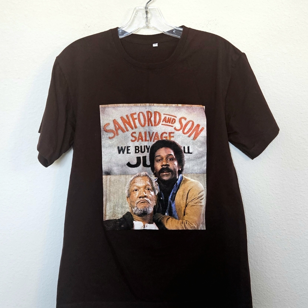 Brown Graphic T-Shirt, Featuring Sanford And Son. 70s Graphic,Street Style Brown